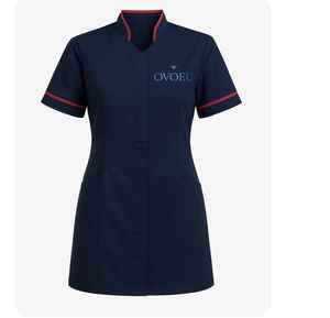 Tunique médicale professionnelle gris anthracite pour femme, coupe ajustée, uniforme d'assistante de santé, col mandarin, spa, salon de beauté - Product Image 5