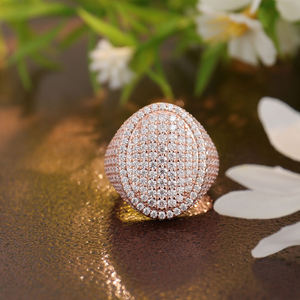 Anillo de Compromiso y Boda ZAWO en Oro Rosa para Mujer y Hombre, con Moissanita VVS, Plata 925, Baño de Rodio, Lujoso, con Incrustaciones, Estilo Hiphop - Product Image 4