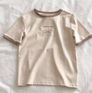 Camiseta de Verano para Mujer, Económica, Ligera, 100% Algodón, Antiarrugas, de Secado Rápido, Corte Ajustado, Casual, Estampada, Cuello Redondo, Compresión - Product Image 5