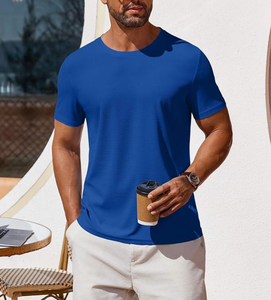 Camiseta de Hombre, Corte Regular, Cuello Redondo, Informal, Verano, Clásica, Básica, Lisa, 100% Algodón, 160 GSM, Directo de Fábrica, OEM, Venta al Por Mayor - Product Image 4