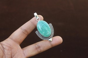 Colgante de Amazonita Verde con Piedra Preciosa, Joyería Fina de Plata 925, Regalo Único para Novia, Collar de Cristal Curativo - Product Image 4