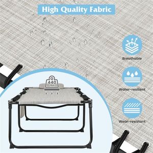 Sdraio da Patio Extra Large 27 Pollici con Schienale Regolabile in 4 Posizioni, Sedia Pieghevole per Prendere il Sole, Grigia - Product Image 5