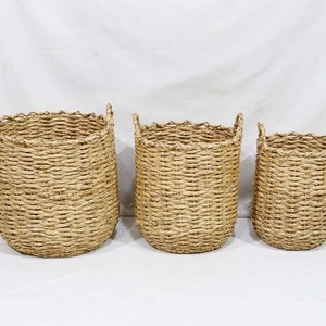 Cesta de Almacenamiento Hecha a Mano de Jacinto de Agua, Organizador de Paja Tejida con Asas para Decoración del Hogar, Cocina y Lavandería - Product Image 2