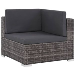 Ensemble de salon de patio en poly rotin 6 pièces avec coussins gris ensembles de jardin - Product Image 2