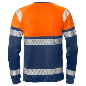 High Quality Reflective Long Sleeve Safety T-Shirt Custom Polyester Cotton Outwork Construction Road Safety T-Shirts - Product Image 2