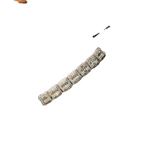 Customized 925 Sterling Silver rectangle Baguette Cut Moissanite Diamond hip hop style <b>tennis</b> Bracelet Factory Wholesaler Price - Product Image 1