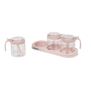 Hot Sale <b>Set</b> of 3 Plastic Rectangle <b>Spice</b> <b>Jars</b> with Airtight Lids Kitchen Seasoning Containers Modern Storage Bottles - Product Image 4
