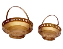 Luxury Selling <b>Metal</b> Brass Traditional Bowl Shaped Pooja Flower <b>Basket</b> Decorative Multipurpose <b>Metal</b> <b>Basket</b> Storage and Gifting - Product Image 2