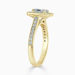 Bague de fiançailles en diamant de qualité supérieure, cultivé en laboratoire, taille Radiant, 2,7 carats, avec pierres latérales pavées, bijou solitaire classique pour femme - Product Image 2