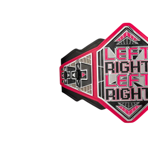 Left Right Championship Belt Customizable High Quality Pink & <b>Black</b> Sports Belt Personalized Title Belt Collector's Edition - Product Image 3