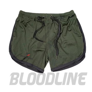 Shorts de sport tricotés pour homme BLOODLINE bleu marine à cordon de serrage, logo imprimé par transfert thermique, taille mi-haute, séchage rapide, décontractés - Product Image 2