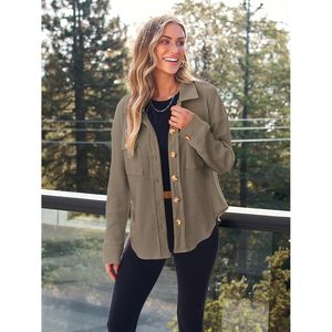 เสื้อถักวาฟเฟิลกระดุมโอเวอร์ไซส์สำหรับผู้หญิงชุดแฟชั่น2025 2025ฤดูใบไม้ร่วงสำหรับฤดูหนาว - Product Image 5