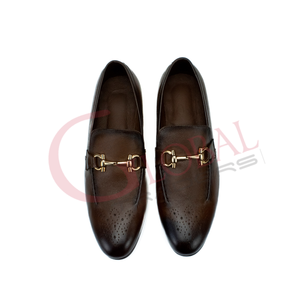 <b>Men</b> Leather Horsebit Slip On <b>Dress</b> Shoes Moc Toe Formal Business Office Casual Elegant Metal Bit Gentleman Style - Product Image 6