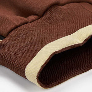 Ensemble de survêtement unisexe marron à manches longues, col montant, fermeture éclair, poches latérales, couleur unie, tenue décontractée pour l'automne - Product Image 2
