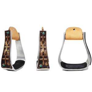 Étriers de course pour chevaux en bois de qualité supérieure avec revêtement en cuir, étriers d'équitation western, fabricant OEM ODM, vente en gros - Product Image 5