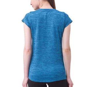 T-shirts pour femmes de haute qualité personnalisés OEM, manches courtes, vêtements décontractés, respirants, t-shirt à col rond pour femmes, été - Product Image 2