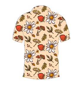 Polo pour homme beige à imprimé floral naturel, manches courtes, décontracté, pour l'été, pour le golf - Product Image 5