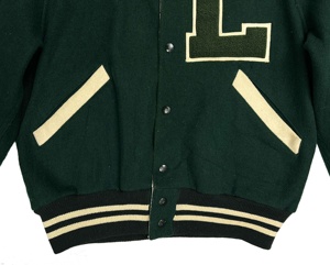 เสื้อแจ็คเก็ตเบสบอลปักลายฤดูหนาว ระบายอากาศได้ดี  แบบ Letterman Varsity Bomber  โลโก้ด้านหน้า  ทำจากผ้าขนสัตว์ 100% - Product Image 4