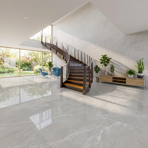 Carreaux de sol en porcelaine antibactériens brillants et émaillés Vistaar Alecia Crema Grey 1000x1000mm 12mm d'épaisseur pour piscine - Product Image 3