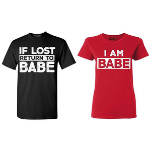 Camiseta de Pareja con Estampado Gráfico Divertido Personalizado OEM, Unisex, de Algodón, Cuello Redondo, Manga Corta, Conjuntos Combinados Estampados, Camiseta para Enamorados - Product Image 4