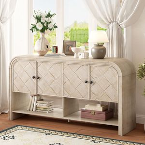Consolle Versatile U_Style con Doghe in Legno Intrecciato e Impiallacciatura in Legno Massello per Ingresso, Corridoio, Soggiorno o Foyer - Product Image 2