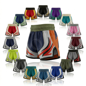 Shorts de Muay Thai personnalisés Pro Felt, équipement de boxe, combat, entraînement MMA, légers, confortables, logo brodé. - Product Image 1