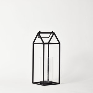 Hot Selling Black Metal Insert Chimney Glass <b>Hurricane</b> <b>Candle</b> Holder Tabletop Lantern for Home and Events Decorations - Product Image 5