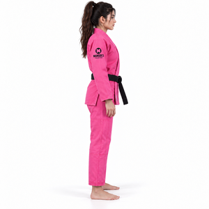 Mangoes Fashion Unisex <b>Pink</b> BJJ Gi 440GSM Cotton Preshrunk Breathable Lightweight Silk Screen Printed Anti-Bacterial Custom Logo - Product Image 2