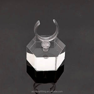 Porte-bague de bijoux simple en acrylique hexagone transparent solide avec accessoires d'affichage détachables - Product Image 6