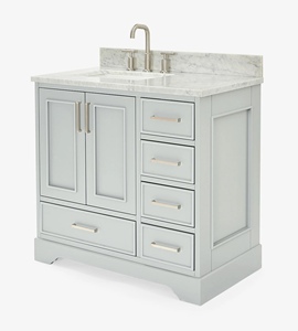 Mueble de Baño Personalizado Mary de 37 Pulgadas con Lavabo a la Izquierda, Solo Mueble, 3 Opciones de Acabado, Fabricante OEM de Vietnam - Product Image 2