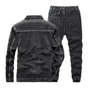 Ensemble d'extérieur pour homme style hip-hop, vente directe d'usine du Pakistan, nouvelle collection 2026, veste et pantalon en jean de couleur unie - Product Image 4