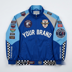 Wholesale Premium Quality Vintage Varsity Design <b>Motorcycle</b> F1 Racing <b>Jacket</b> Polyester/Cotton Breathable <b>Summer</b> Custom Made - Product Image 3