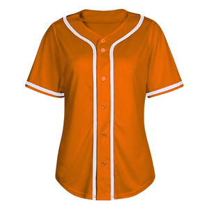 Camiseta de Béisbol Naranja de Primera Calidad para Mujer, Camiseta de Softbol con Botones, Manga Corta, Estilo Hip Hop, Camisetas Deportivas para Mujer - Product Image 1
