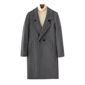 Manteau long en cuir double face en laine pour homme 2026, résistant au froid, coupe-vent d'hiver populaire, avec double épaisseur sur les épaules - Product Image 2