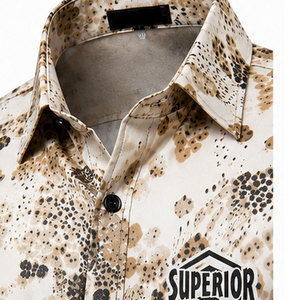 Camisa de Hombre con Estampado Abstracto, Tela de Primera Calidad, Ligera, Corte Moderno y Regular para Uso Diario y de Fin de Semana - Product Image 3