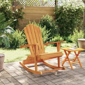 Fauteuil à bascule Adirondack en teck massif, taille moyenne, pour jardin - Product Image 3
