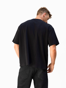 T-shirt unisexe vintage en denim uni délavé à l'acide, écoresponsable, en Spandex/Coton, avec broderie patch, coupe ample, col rond, 220g, pour le streetwear - Product Image 6