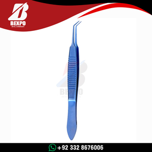 Pinzas de Sutura Anguladas McPherson Premium de Acero Inoxidable, Herramienta Oftálmica para Micro Suturas, Instrumentos Quirúrgicos con Certificación CE ISO - Product Image 2