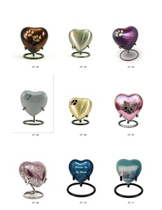 Urne funéraire en forme de cœur avec support, finition antique, design personnalisable, urnes commémoratives pour adultes, pour cendres, fournitures funéraires, idée cadeau - Product Image 3