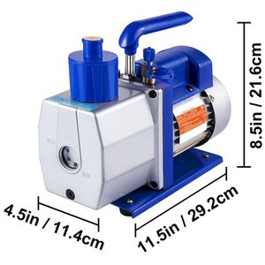 Pompa per vuoto monostadio da 1/2 HP, 7 CFM, per sistemi AC, 110V, 5PA, per vuoto assoluto, componenti pneumatici per R12, R22, R134a, R410a - Product Image 3