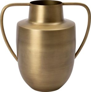 แจกันโลหะสีทองวินเทจขายส่ง ขนาดใหญ่ ทรงกระบอก ทำจากทองเหลืองขัดเงา พร้อมหูจับคู่ แข็งแรงทนทาน ใช้ตกแต่งสำหรับงานต่างๆ - Product Image 1