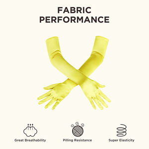 Guantes Largos de Poliéster Resistentes, Mangas Protectoras de Alta Durabilidad, Diseño Inspirado en la Tela para Eventos Formales al Aire Libre - Product Image 3