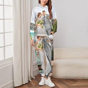 Custom Hoodies <b>Set</b> for men women Personalized Sweatshirt with text logo photo Design Your Own Hoodies and Sweatpants - Product Image 4