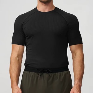 Custom Muscle Fit <b>Compression</b> <b>Shirt</b> Manufacturer Athletic Gym T <b>Shirt</b> Moisture Wicking Embroidery Printing OEM Supplier - Product Image 3