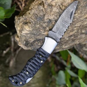 Couteaux pliants de chasse à manche bleu avec lame en acier poli, embouts métalliques et étui en cuir cousu pour la chasse et le camping - Product Image 3