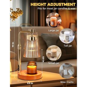 Lampe chauffe-bougie à intensité variable avec minuterie, cadeau d'anniversaire ou de pendaison de crémaillère pour femme et maman, élégante décoration pour la maison neuve avec chauffe-cire J - Product Image 4