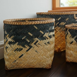 Vente en gros pas cher Paniers à linge en bambou tissé à la main du Vietnam Paniers de rangement peints durables pour salle de bain et salon - Product Image 6