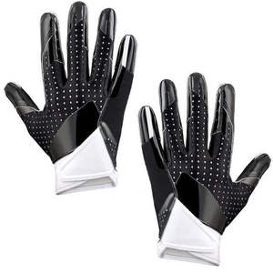 Gants de football américain personnalisés à doigts entiers en cuir souple, respirants, flexibles, coupe-vent, avec tailles et logo d'équipe personnalisables - Product Image 2