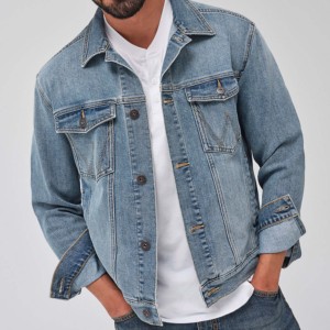 OEM Wholesale Customized Men High Quality Winter Denim Rain Jacket with Down Material Solid Color Stand Collar Jacket <b>Boy</b> Styles - Product Image 3