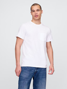 T-shirt en coton blanc pour homme de qualité supérieure, manches courtes, col rond, coupe classique, couleur unie, jersey tricoté, à porter tous les jours - Product Image 2